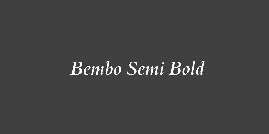 Fonte Bembo Semi Bold