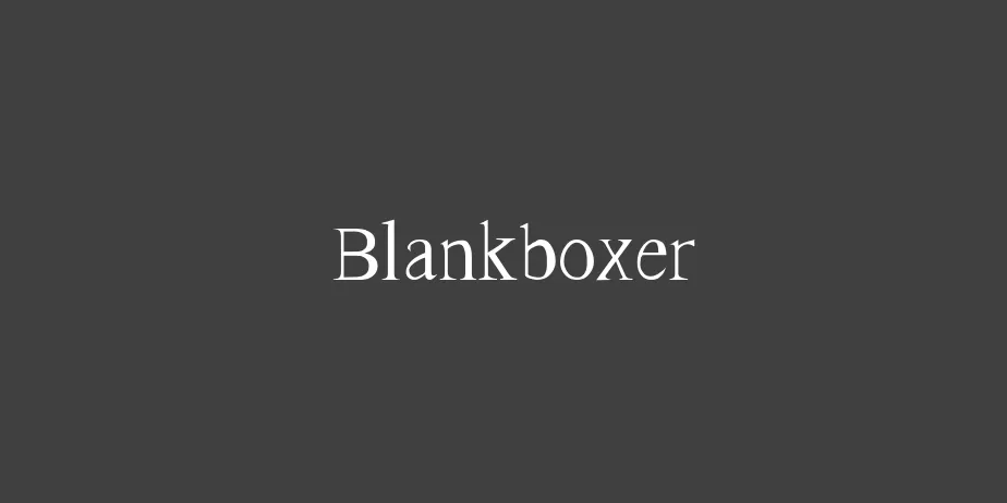 Fonte Blankboxer