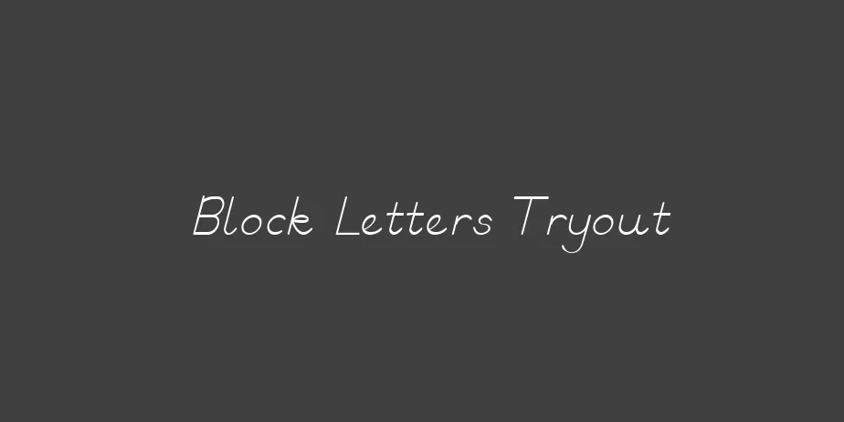 Fonte Block Letters Tryout