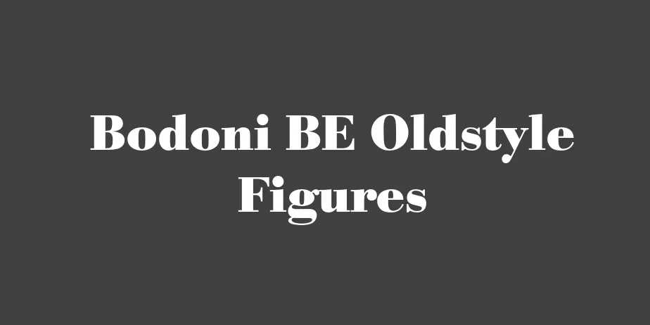 Fonte Bodoni BE Oldstyle Figures