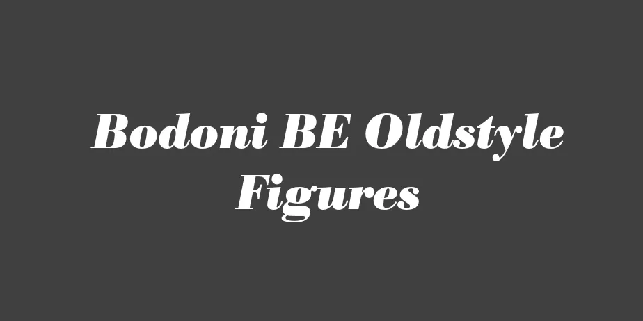 Fonte Bodoni BE Oldstyle Figures