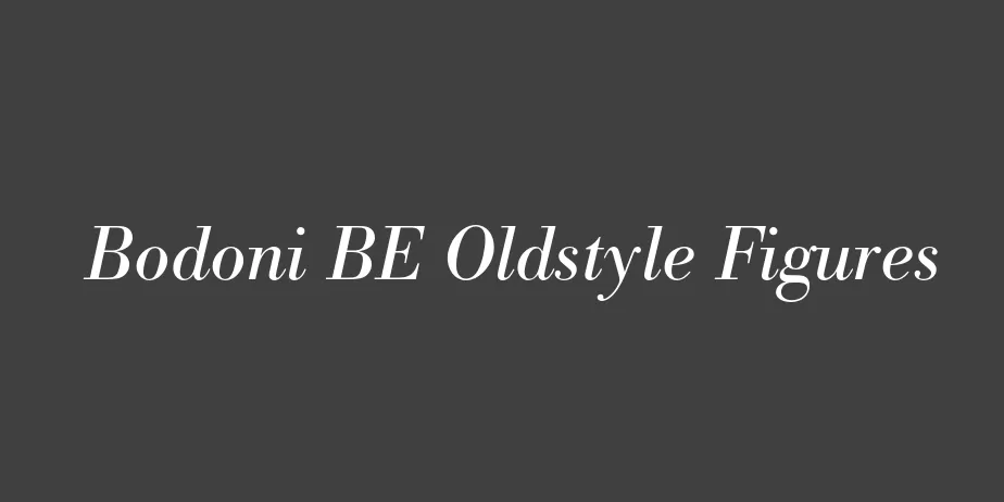 Fonte Bodoni BE Oldstyle Figures