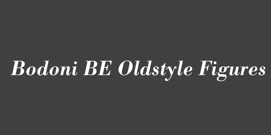 Fonte Bodoni BE Oldstyle Figures