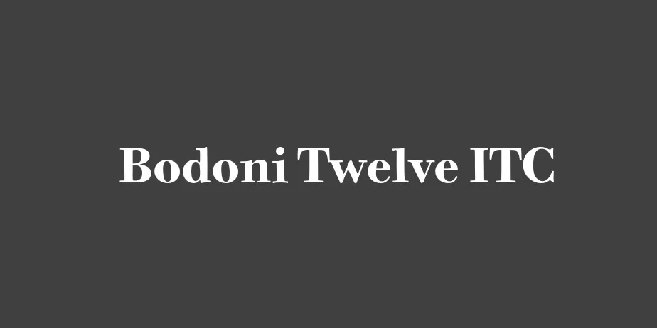 Fonte Bodoni Twelve ITC