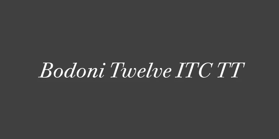 Fonte Bodoni Twelve ITC TT