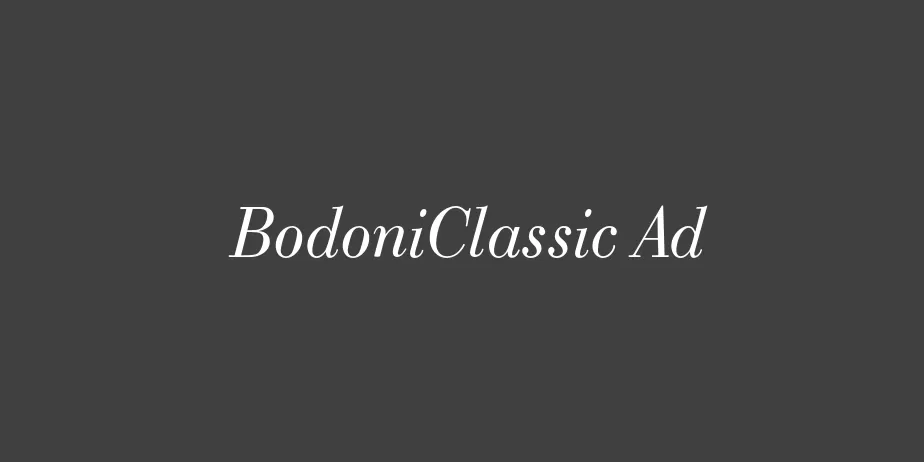 Fonte BodoniClassic Ad