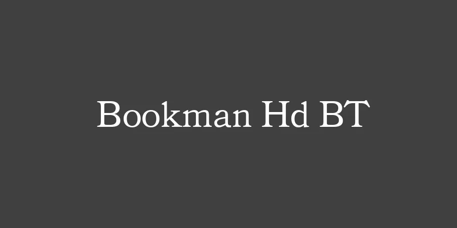 Fonte Bookman Hd BT