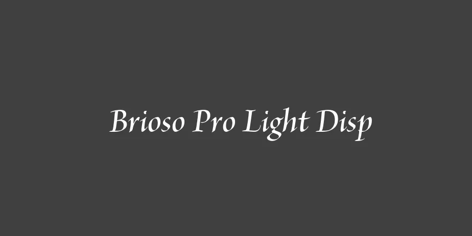 Fonte Brioso Pro Light Disp