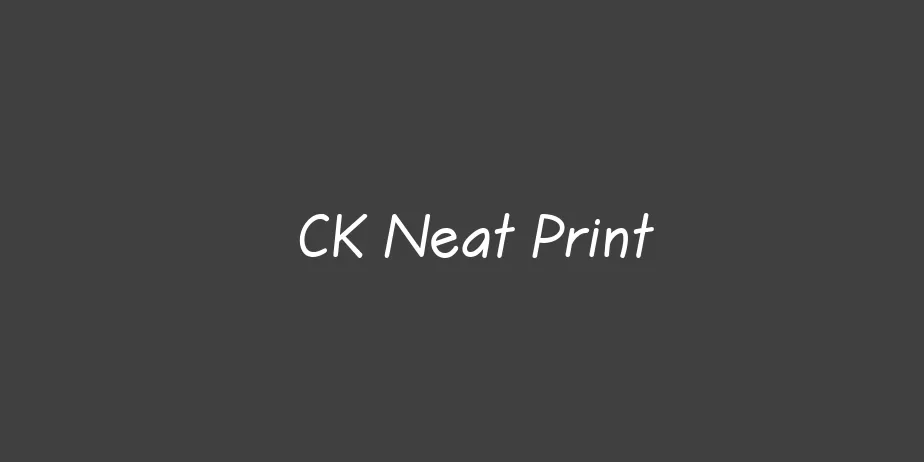 Fonte CK Neat Print