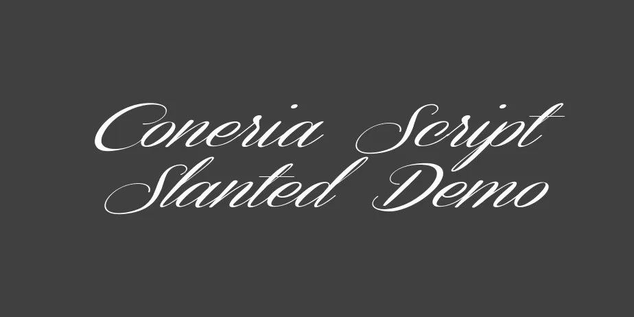 Fonte Coneria Script Slanted Demo