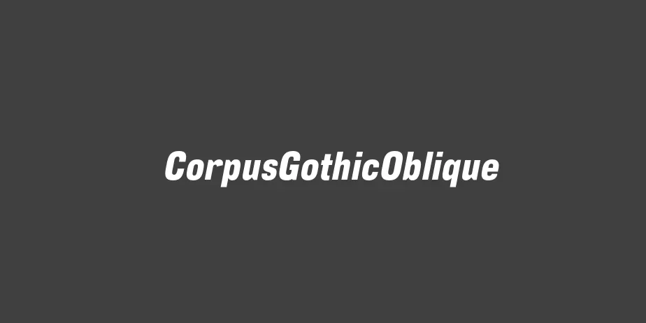 Fonte CorpusGothicOblique