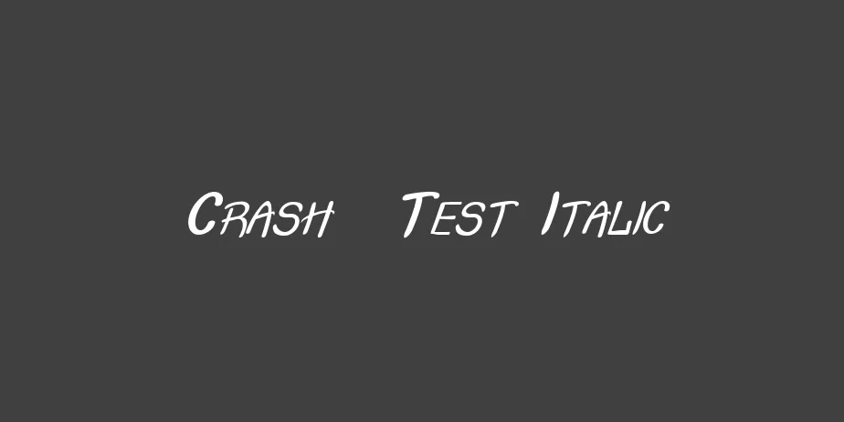 Fonte Crash  Test Italic