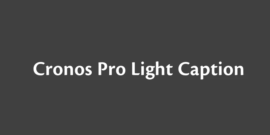 Fonte Cronos Pro Light Caption