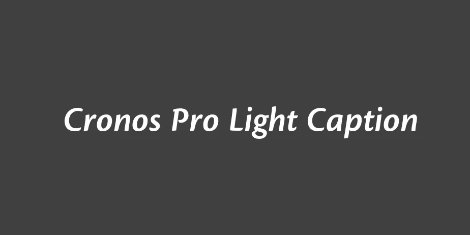 Fonte Cronos Pro Light Caption