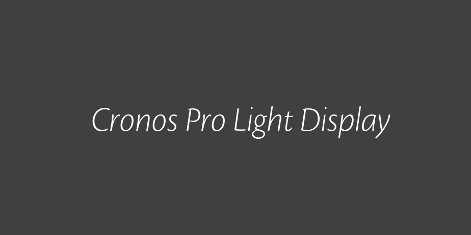 Fonte Cronos Pro Light Display