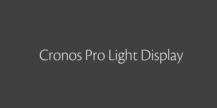 Fonte Cronos Pro Light Display