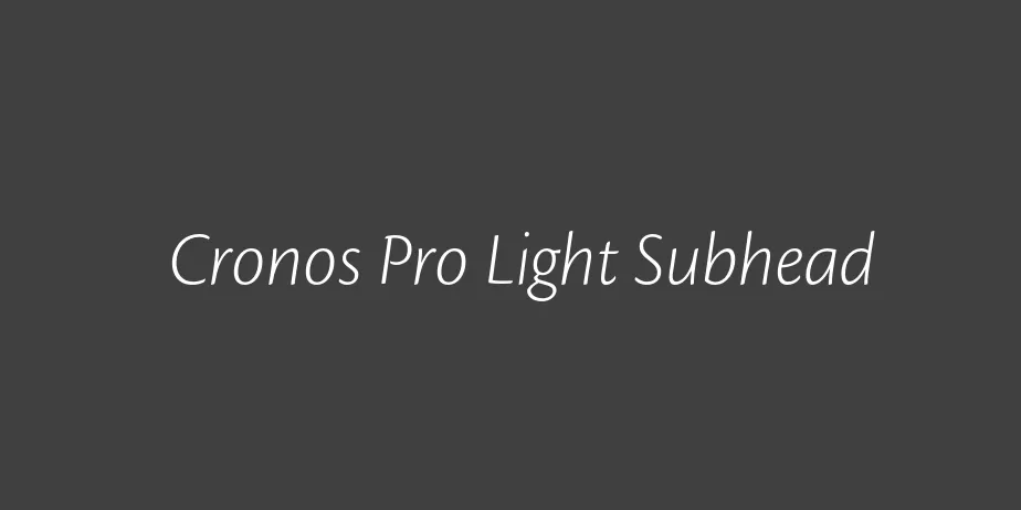 Fonte Cronos Pro Light Subhead