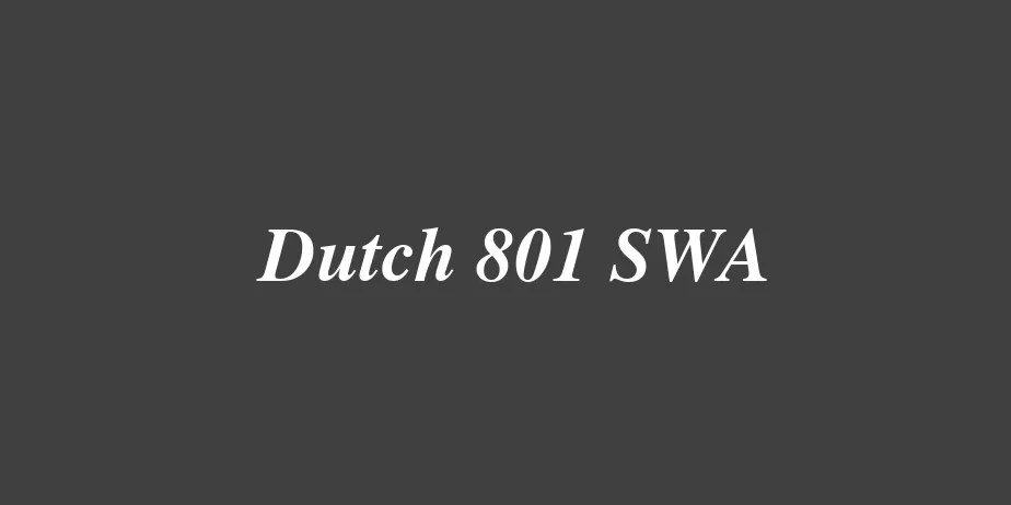 Fonte Dutch 801 SWA