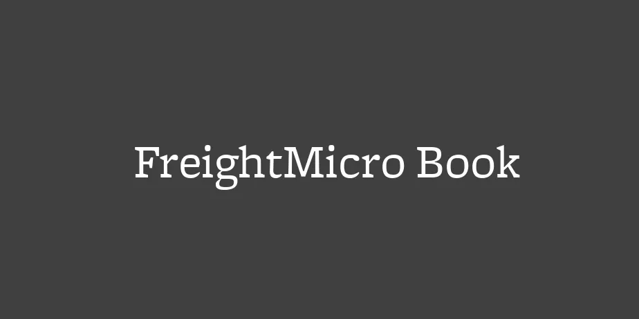 Fonte FreightMicro Book