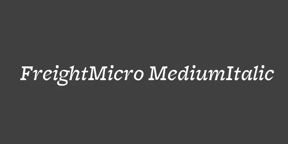 Fonte FreightMicro MediumItalic