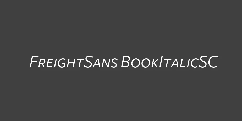 Fonte FreightSans BookItalicSC