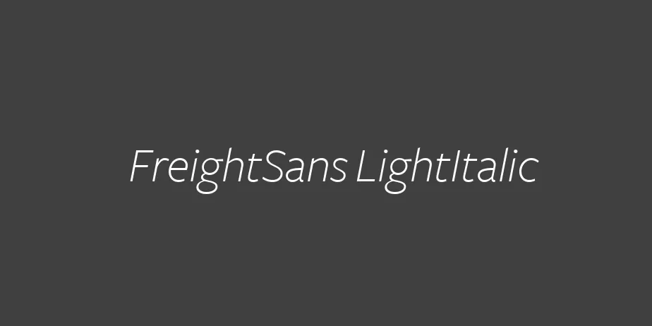 Fonte FreightSans LightItalic