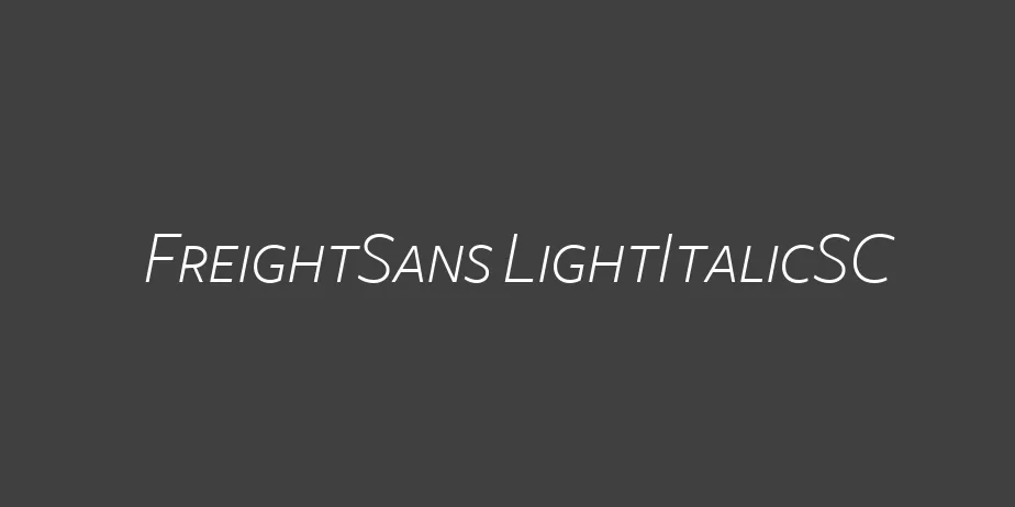 Fonte FreightSans LightItalicSC