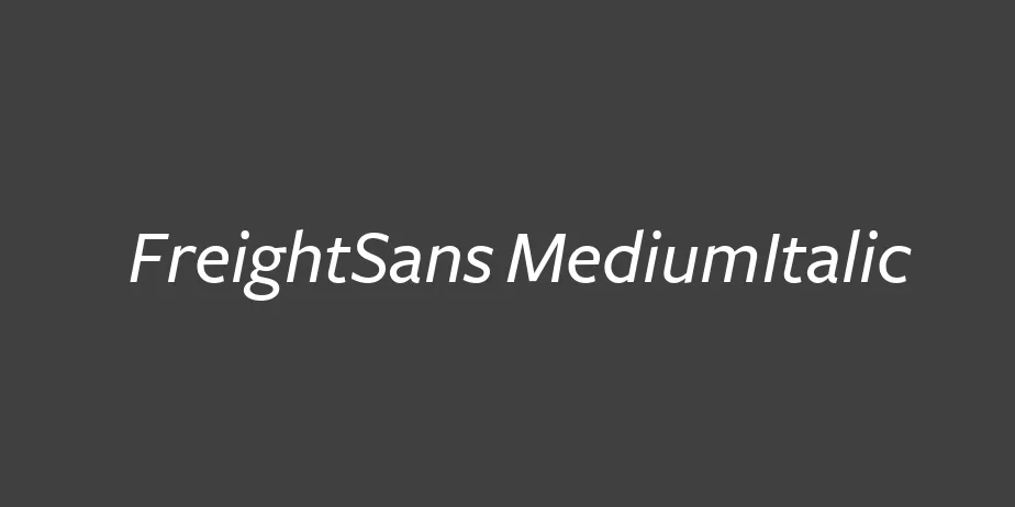 Fonte FreightSans MediumItalic