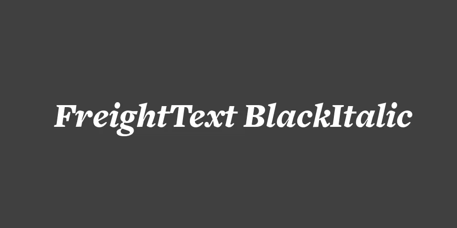 Fonte FreightText BlackItalic