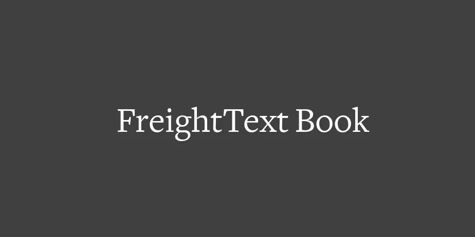 Fonte FreightText Book