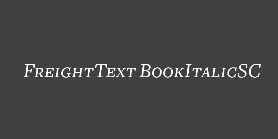 Fonte FreightText BookItalicSC