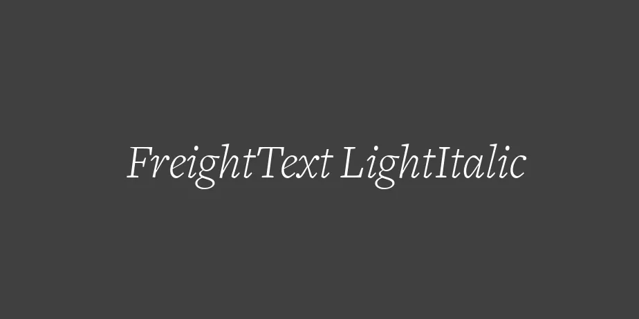 Fonte FreightText LightItalic