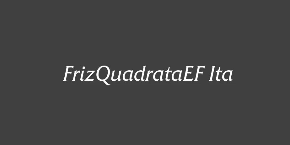 Fonte FrizQuadrataEF Ita