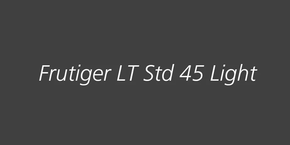 Fonte Frutiger LT Std 45 Light