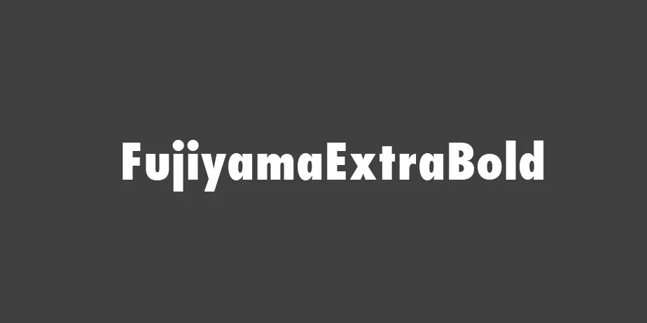 Fonte FujiyamaExtraBold