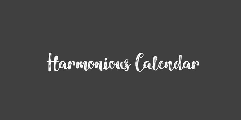 Fonte Harmonious Calendar