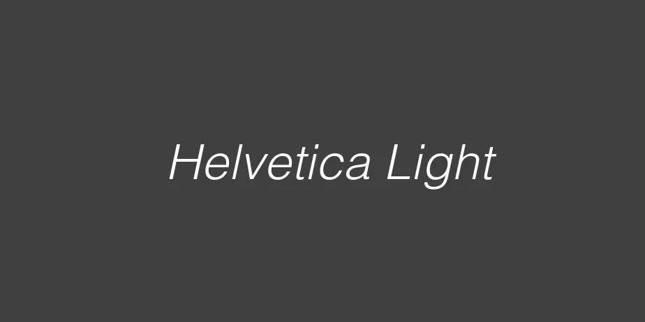 Fonte Helvetica Light