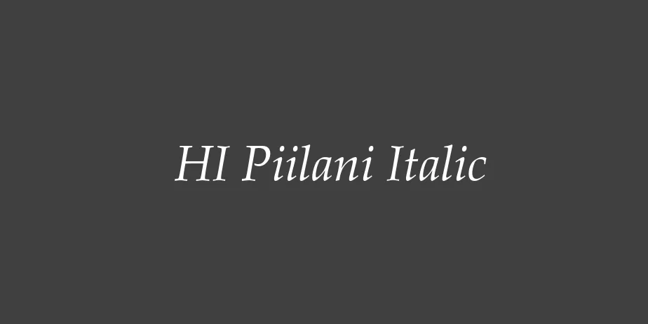 Fonte HI Piilani Italic
