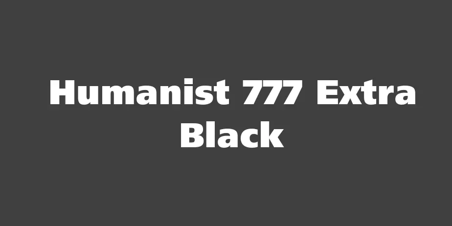 Fonte Humanist 777 Extra Black