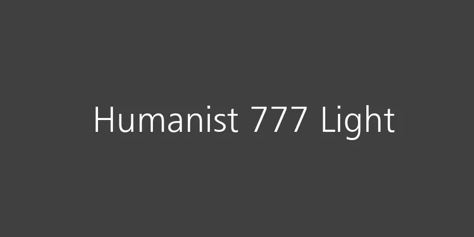 Fonte Humanist 777 Light