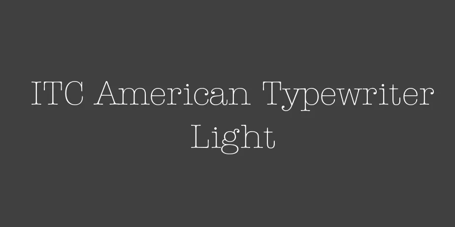 Fonte ITC American Typewriter Light