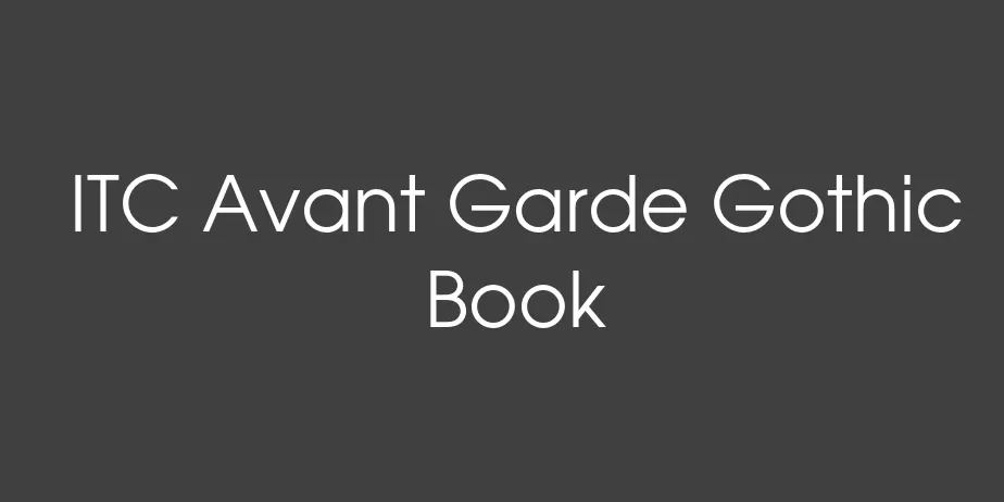 Fonte ITC Avant Garde Gothic Book