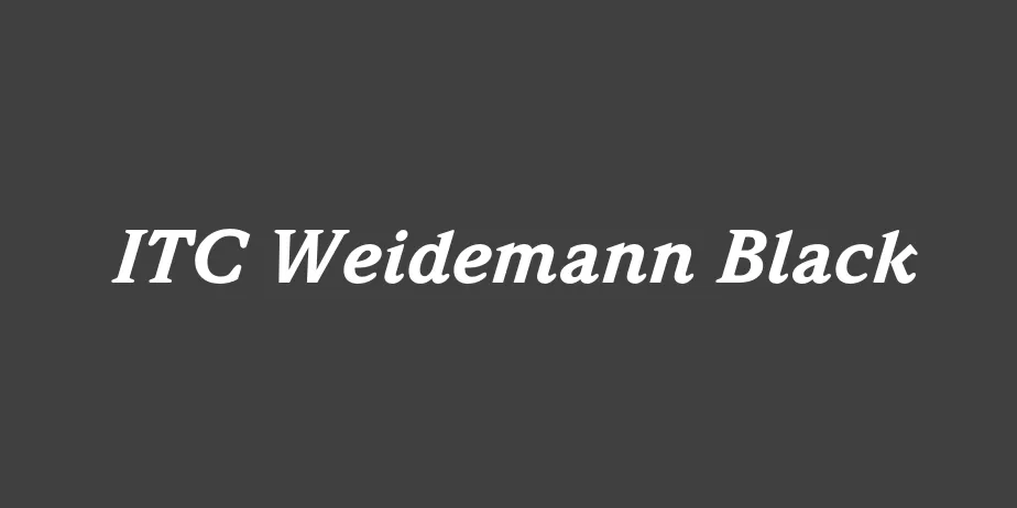 Fonte ITC Weidemann Black