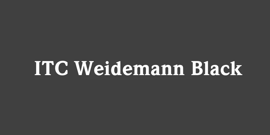 Fonte ITC Weidemann Black