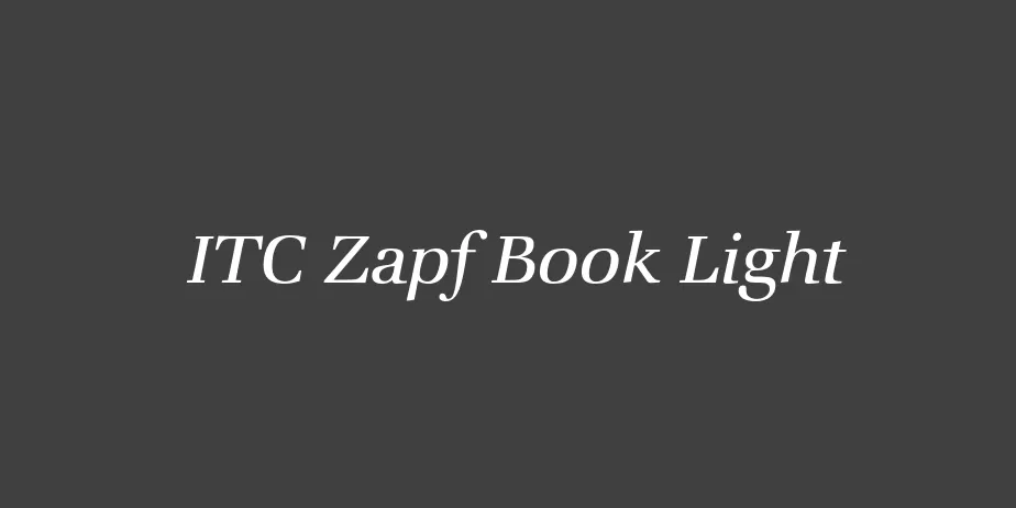 Fonte ITC Zapf Book Light