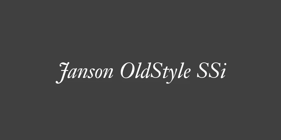 Fonte Janson OldStyle SSi