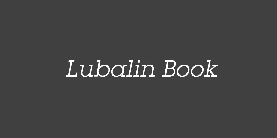 Fonte Lubalin Book