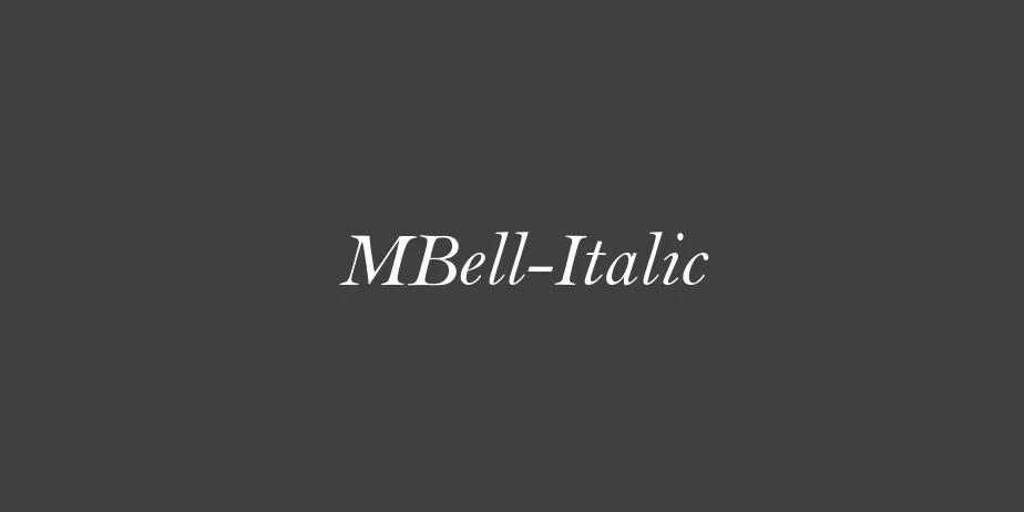 Fonte MBell-Italic