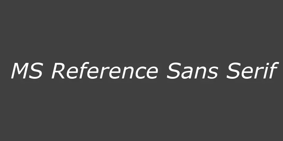 Fonte MS Reference Sans Serif