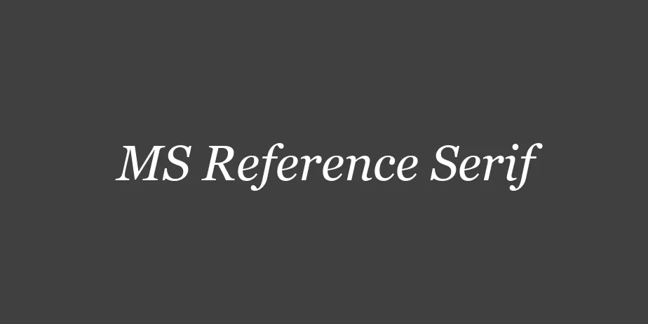 Fonte MS Reference Serif